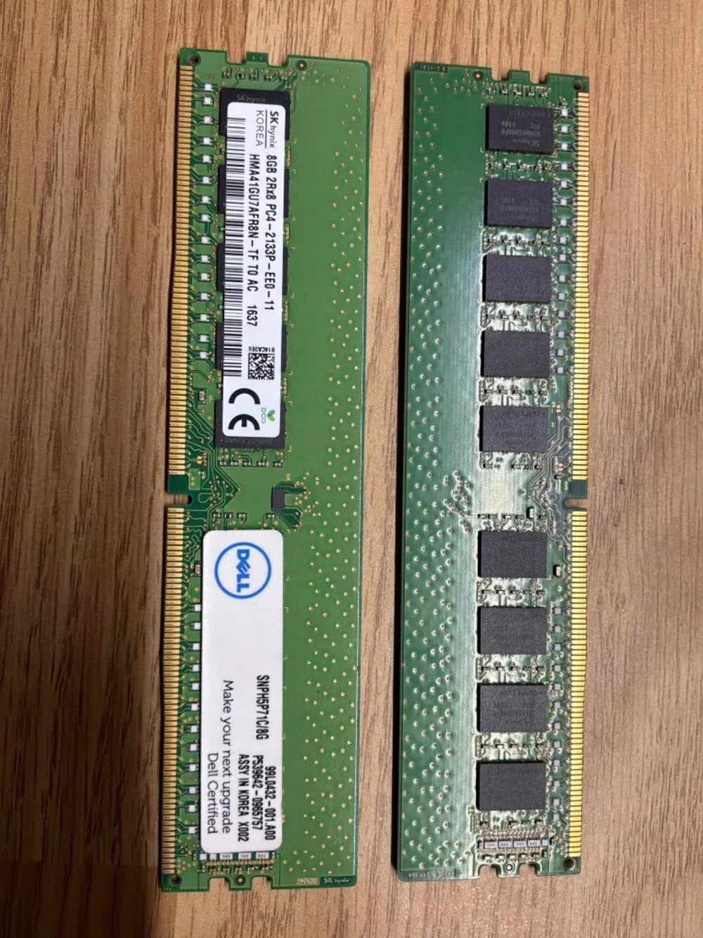 Lot of 2 SK hynix 8GB DDR4-2133P ECC RAM 16GB Total Dell Certified Memory